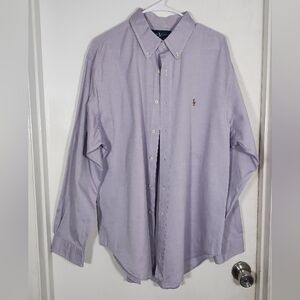 Ralph Lauren Men's Classic Fit Light Purple Button Down Shirt 17 34/35